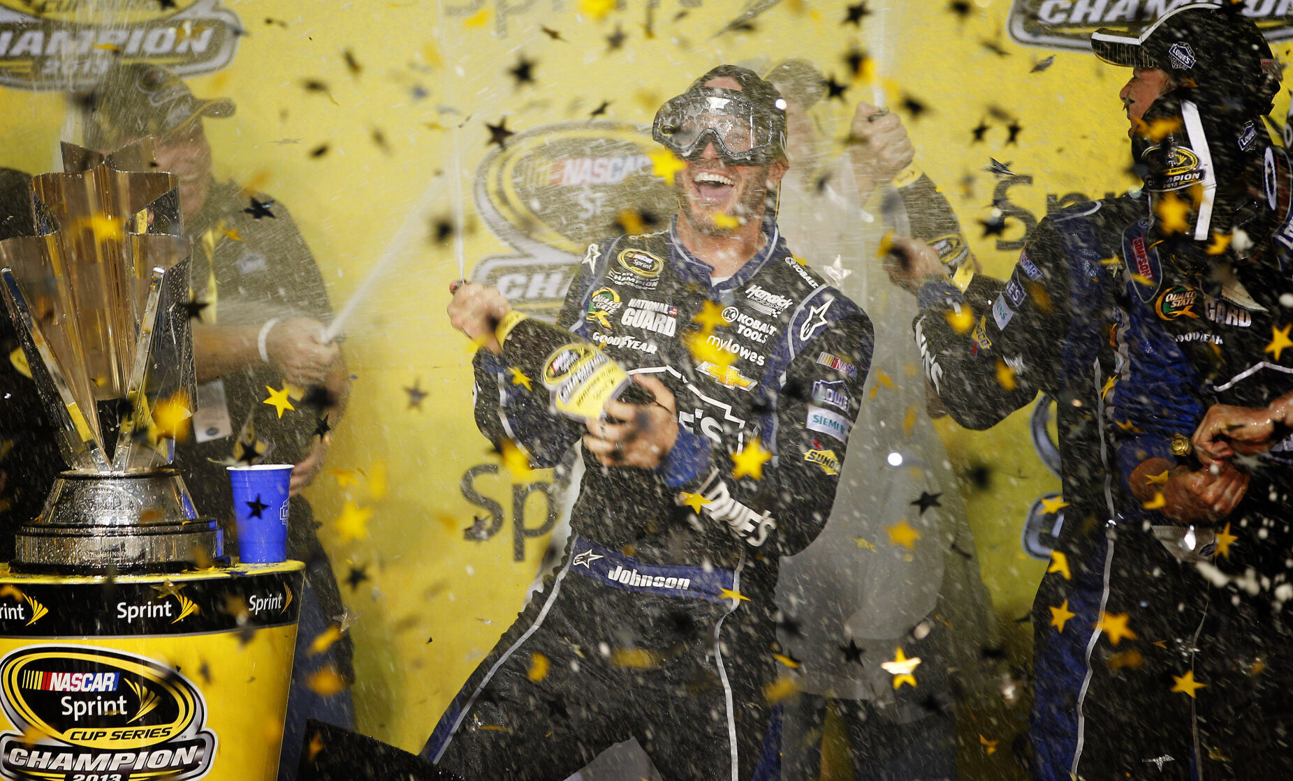 2013: Jimmie Johnson wins his sixth Sprint Cup championship in eight years